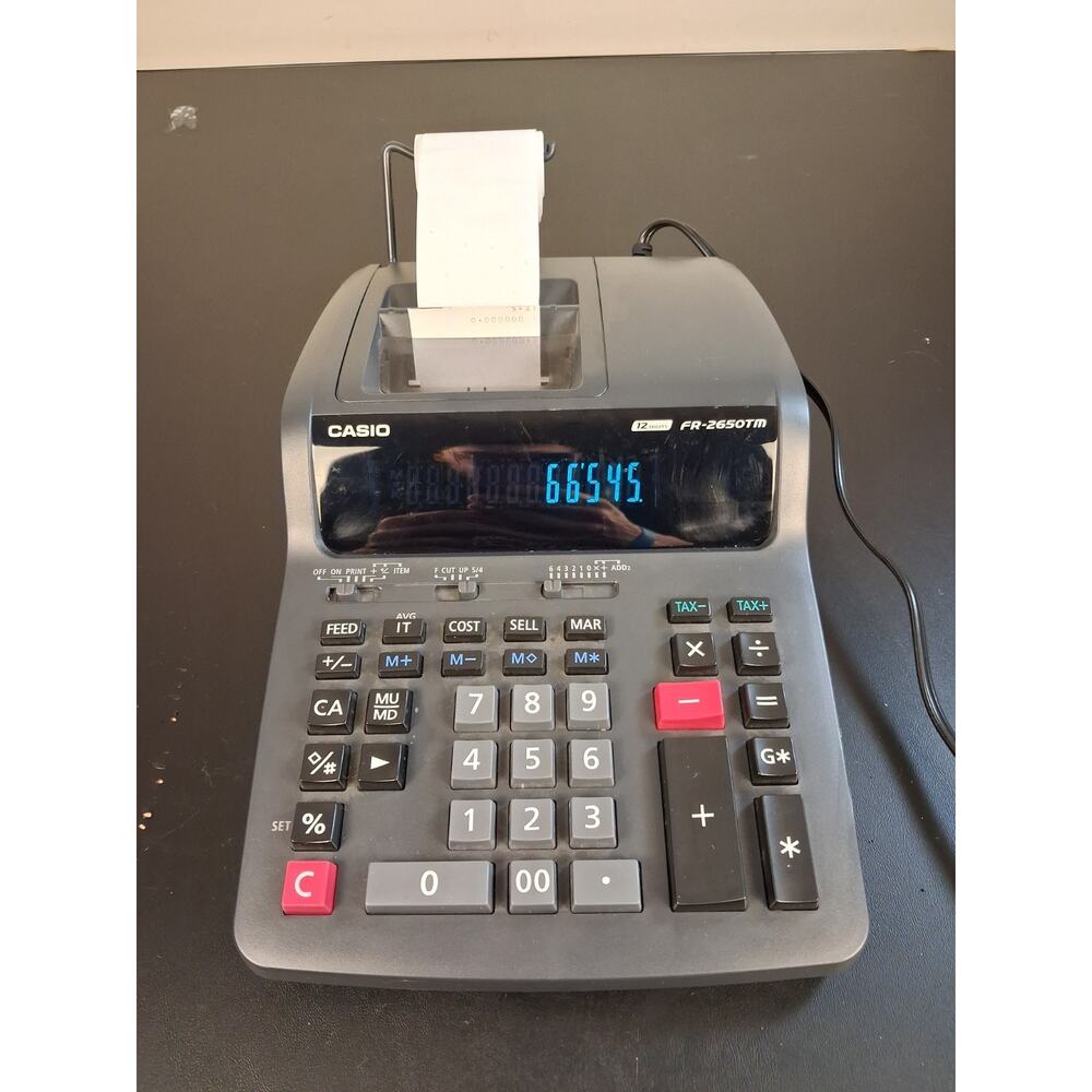 Casio FR-2650TM 2-Color Professional Desktop Printing Calculator *Tested Works*